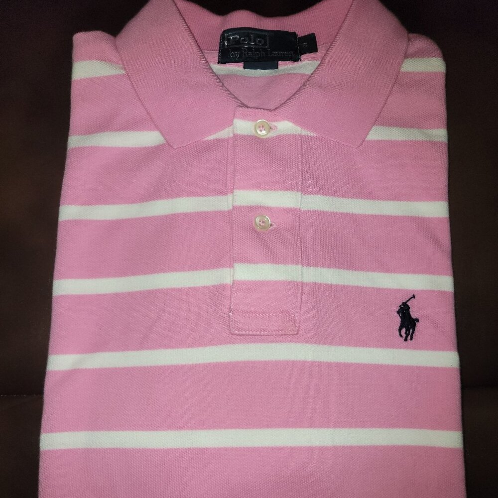 Polo Ralph Lauren Men’s Striped Polo Shirt Pink White Size Small NWOT